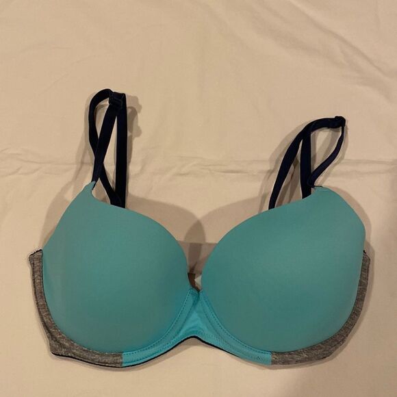 Victoria Secret PINK Color Block Wear Everywhere Lightly Lined Bra Size 32D EUC - Picture 1 of 11